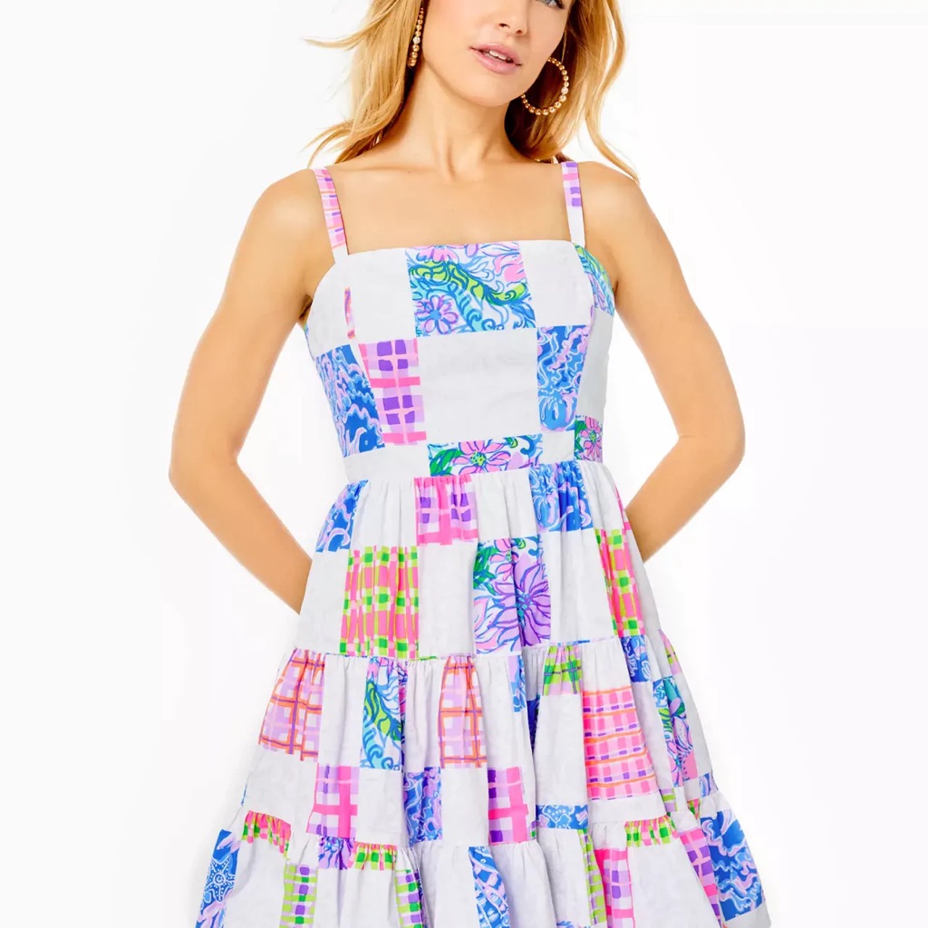 Lilly Pulitzer Alision Sleeveless Pullover Shoulder Skirt Dress